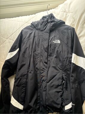 The North Face Black Ski Jacket with White Panels